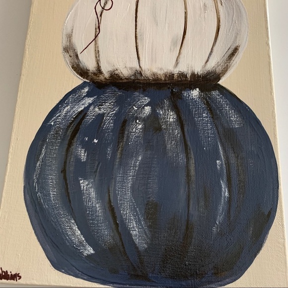 Original Acrylic Artwork Impressionism Fall Pumpkins - Picture 3 of 11